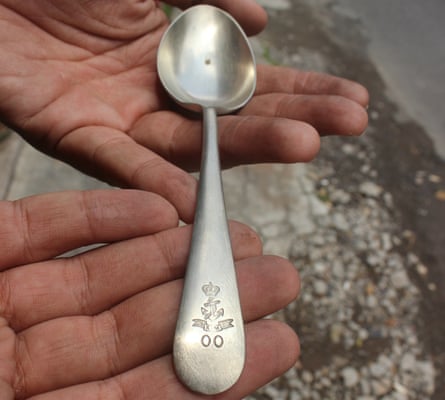 An old spoon with the Dutch navy emblem, found in an antique store in Surabaya, Java.