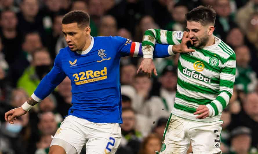 Rangers and Celtic in action this month. Both clubs have a gambling company as their shirt sponsor.