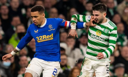 Rangers and Celtic in action this month. Both clubs have a gambling company as their shirt sponsor.