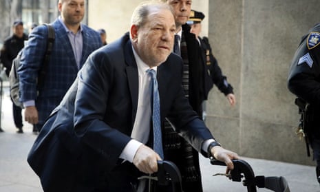 Harvey Weinstein arrives at a Manhattan courthouse in New York, on 24 February 2020.