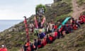 A clifftop pageant during Bolster festival in St Agnes, Cornwall.