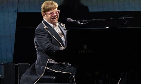 Elton John performs onstage during the Farewell Yellow Brick Road The Final Tour at the Alamodome in San Antonio, Texas.
