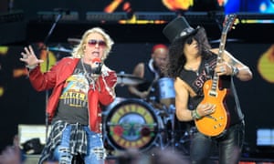 Returning heroes … Axl Rose, left, and Slash of Guns N’ Roses.