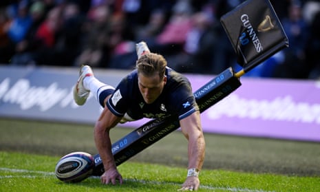 Duhan van der Merwe goes over for his, and Scotland’s second try of the game against England.