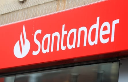 A sign on a Santander branch