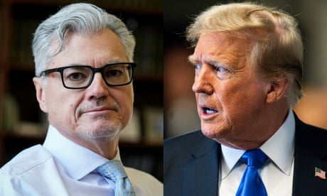 a side-by-side image of Juan Merchan and Donald Trump