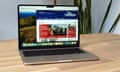 Apple M3 MacBook Air review showing the Guardian website open in Safari.