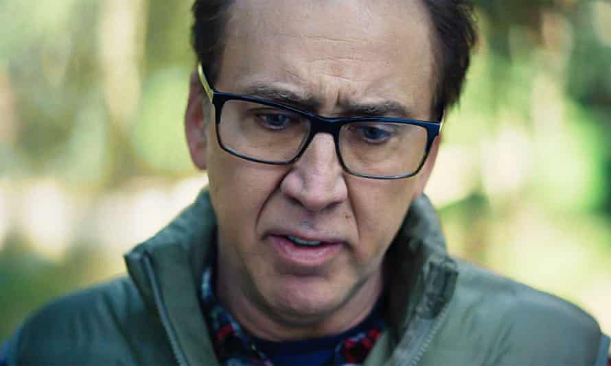 Nicolas Cage in Color Out of Space, a film about a farm that is struck by a strange meteorite