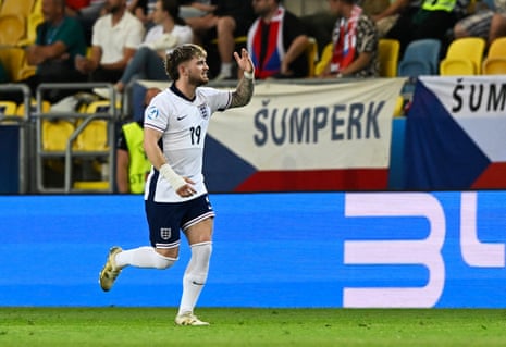 England's Harvey Elliott celebrates after opening the scoring.