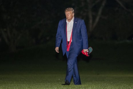 The president cut a forlorn figure shambling across the White House south lawn on his return from his failed comeback rally in Tulsa.