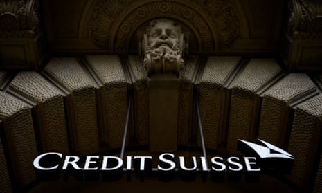 Credit Suisse logo on its headquarters