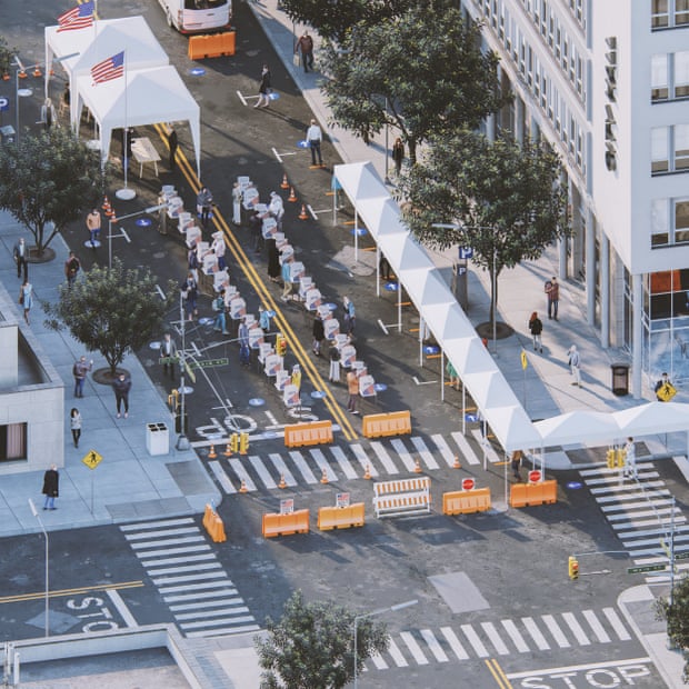 How a street redesigned for voting could look.