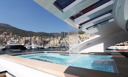 A pool onboard a yacht at the Monaco yacht show in 2016