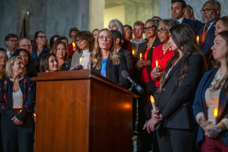 Annie Farmer, a victim of the late sex offender Jeffrey Epstein, spoke during a vigil to honor survivors of his crimes in Washington DC on Tuesday.
