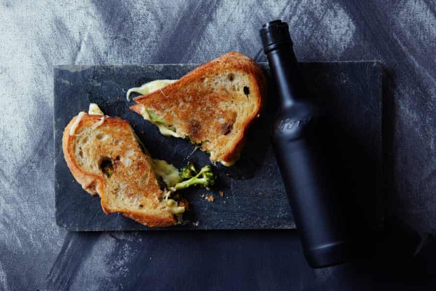 Broccoli and cheese toast.