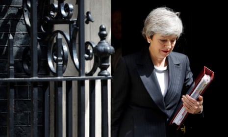 BRITAIN-EU-BREXIT-POLITICSBritain’s Prime Minister Theresa May leaves 10 Downing Street in London on May 22, 2019, ahead of the weekly Prime Minister’s Questions (PMQs) question and answer session in the House of Commons. - British Prime Minister Theresa May’s final bid to salvage her EU divorce deal appeared doomed on Wednesday as pro-Brexit Conservatives and opposition MPs rejected her attempts at a compromise to end months of deadlock. (Photo by Tolga AKMEN / AFP)TOLGA AKMEN/AFP/Getty Images