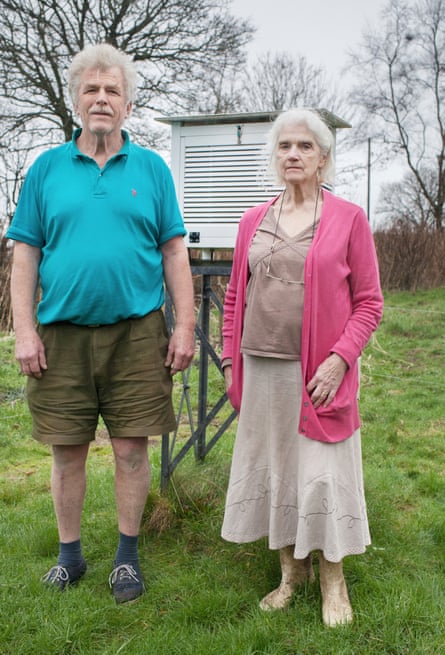 Tom and Beryl Hazelden, who run a weather station in their garden