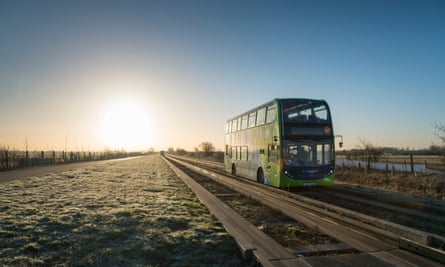 biggest tour bus Busway, Cambridgeshire