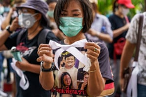Bangkok, Thailand: protesters are seen outside court as hunger striking pro-democracy campaigners are denied a bail request