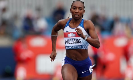 Bianca Williams competing in the women’s 100m in Manchester in June.