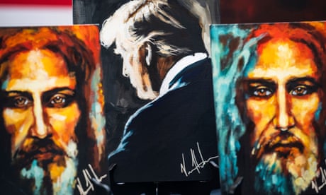 paintings depict Jesus and Donald Trump