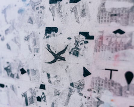 Details of art works at Pavlo’s Makov art studio in Kharkiv.