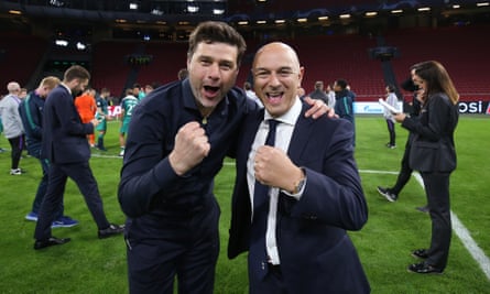 Daniel Levy with Mauricio Pochettino, who does not seem to be  on his way back to Spurs.