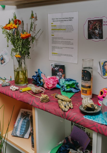The Young Women Freedom Center’s alter pays homage the group’s ancestors and honors those who died incarcerated or on the streets.