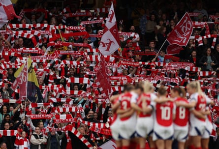 Arsenal fans before the match against Chelsea at the Emirates Stadium.