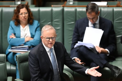 The PM responds during question time.