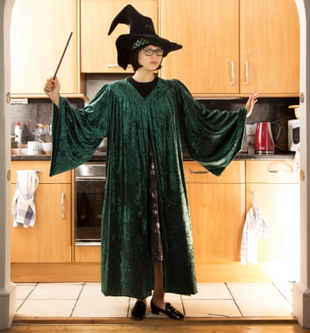 Xandra Robinson-Burns asProfessor Minerva McGonagall, at home in Edinburgh.