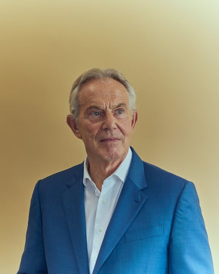 Tony Blair wearing a blue suit