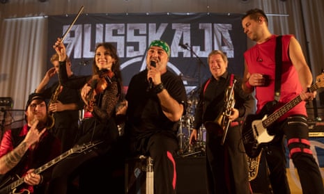 Members of Russkaja on stage in Austria in April 2022.