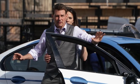 Actors Tom Cruise and Hayley Atwell during the filming of the movie Mission: Impossible 7