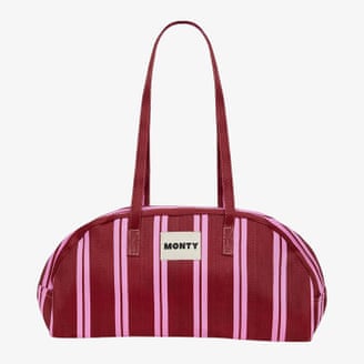 Bolso Monty Arc de nailon reciclado en color rosa ulra y malbec.