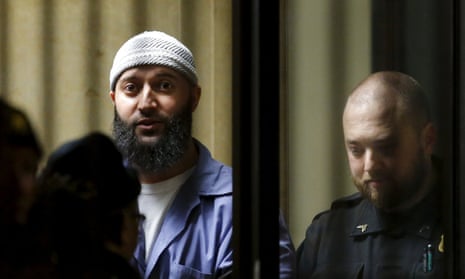 Adnan Syed leaves the Baltimore City circuit courthouse on Friday.