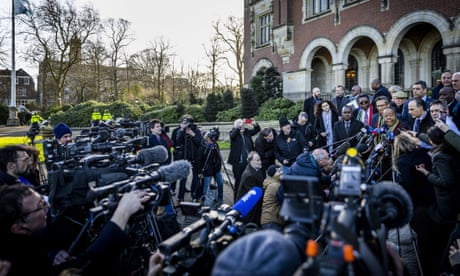 South African Foreign Minister Naledi Pandor speaks to the media following a ruling by the International Court of Justice