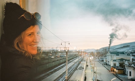 Sophie Roberts on a train journey in Siberia.