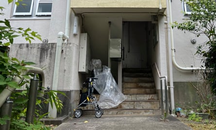 A mobility walker outside a flat on the Tokiwadaira housing estate near Tokyo.