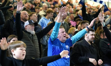 Birmingham fans celebrate after the match