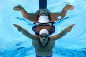 Grenada’s Zackary Gresham swims in the 200m individual medley heats.