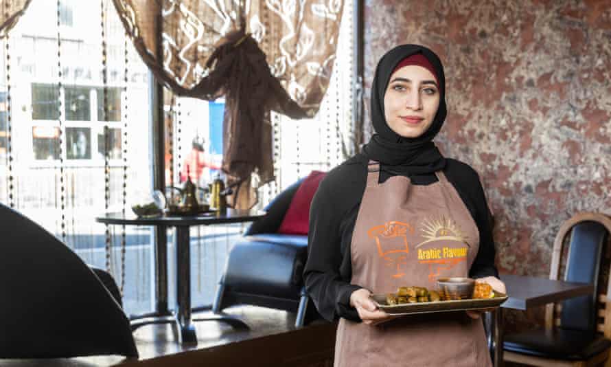 Ghofran Hamza, chef/owner of Arabic Flavour restaurant in Aberystwyth, with her stuffed vine leaves
