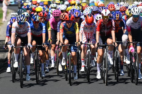 Puck Pieterse (fourth from right) is on the attack again.