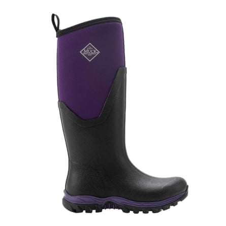 Black and purple wellies