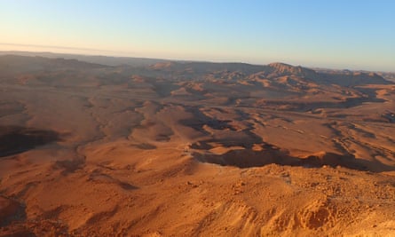 The Makhtesh Ramon crater in the Negev desert, Israel.