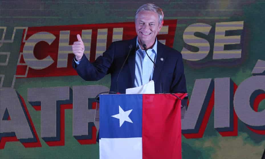 The ultra-conservative presidential candidate, José Antonio Kast, participates in an event.