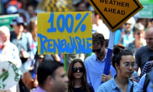 People call for government solutions to climate change during the People’s Climate March in Sydney in November 2015