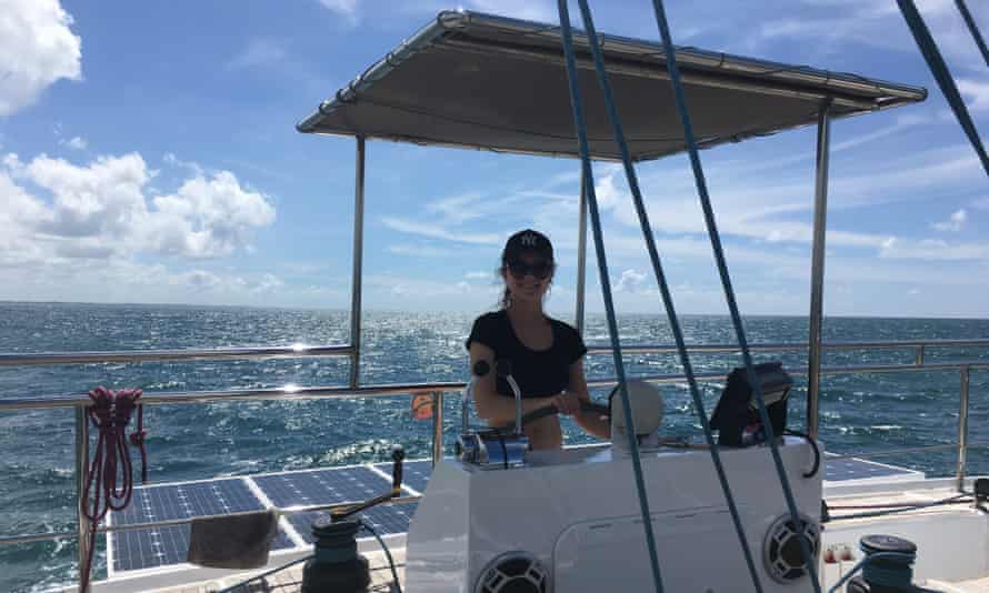 Laura at Crystal’s helm