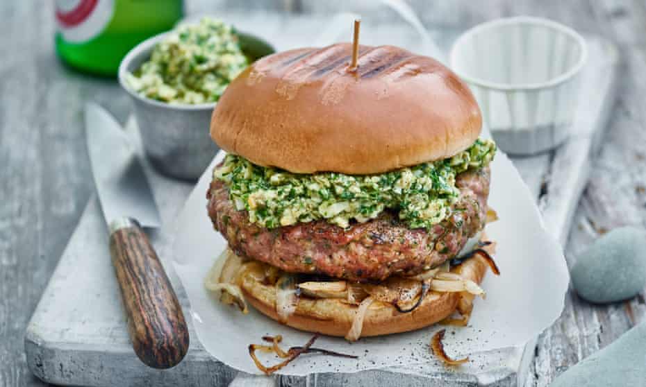 Tom Kerridge’s recipe for pork burgers with sauce gribiche and burnt ...