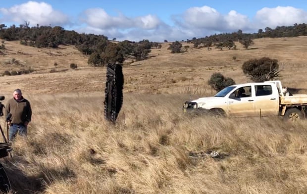 Part of the SpaceX capsule found in Mick Miners’ farm near the town of Dalgety in southern NSW, Australia
